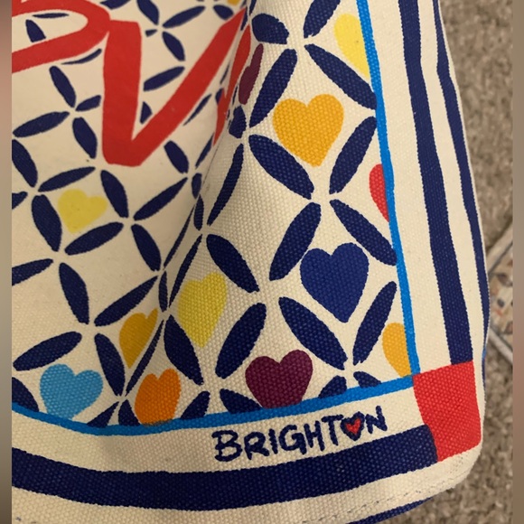 Brighton Blue and Red Heart Tote - Picture 3 of 5